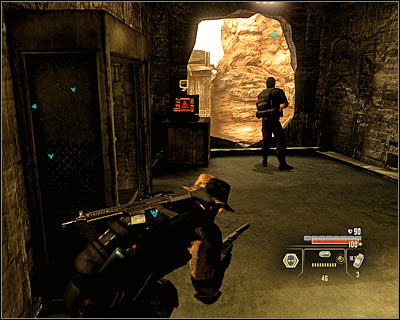 After going up the stairs, you will reach two observation point (M5, 15) - Walkthrough - Saudi Arabia - Intercept Shaheed and Recover Missiles - Walkthrough - Saudi Arabia - Alpha Protocol: The Espionage RPG - Game Guide and Walkthrough