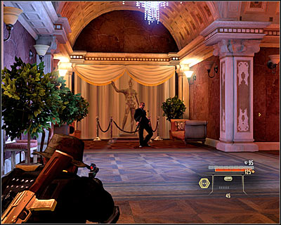 Open the door and go down the stairs (M11, 14) to the mezzanine - Walkthrough - Rome - Investigate Marburgs Villa - Walkthrough - Rome - Alpha Protocol: The Espionage RPG - Game Guide and Walkthrough