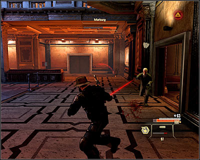 If you do have the weapons and abilities to fight him directly, always begin with eliminating his two bodyguards - Walkthrough - Rome - Intercept Marburg at Museum of Art - Walkthrough - Rome - Alpha Protocol: The Espionage RPG - Game Guide and Walkthrough