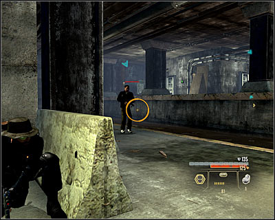 Go down the ladder and carefully approach the new location (M15, 27) - Walkthrough - Taipei - Assault Triad Headquarters in Slums - Walkthrough - Taipei - Alpha Protocol: The Espionage RPG - Game Guide and Walkthrough