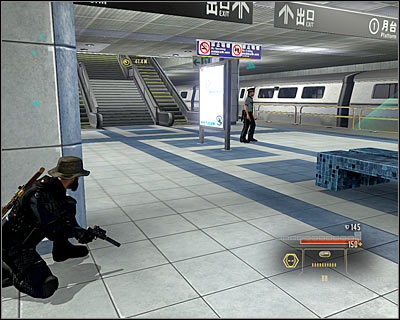 The train station is being patrolled by two guards and if you don't want to lose reo points with Mina or drawing the local forces' attention, you have to only knock them out and not kill - Walkthrough - Taipei - Intercept Assassination Plans - Walkthrough - Taipei - Alpha Protocol: The Espionage RPG - Game Guide and Walkthrough