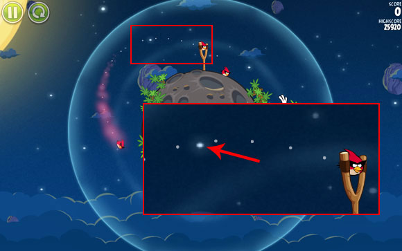 You need to launch the bird in such a way that it doesn't hit the planet but flies around it - Level 1-3 - Pig Bang - Angry Birds Space - Game Guide and Walkthrough