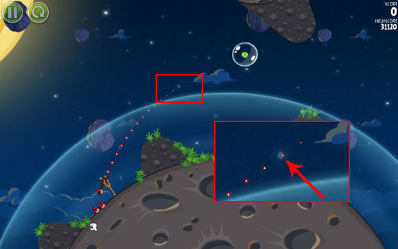 You can easily achieve three stars using only one bird - Level 1-6 - Pig Bang - Angry Birds Space - Game Guide and Walkthrough
