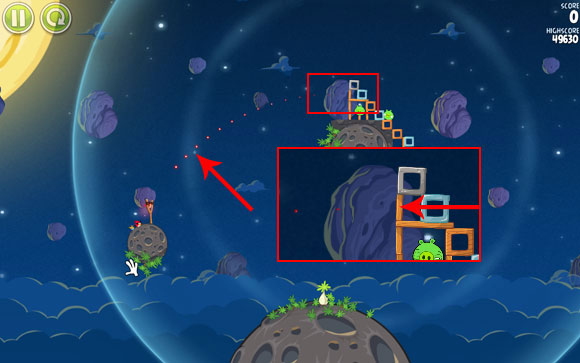 This level is a little harder, and requires a bit more precision - luck is also a factor - Level 1-13 - Pig Bang - Angry Birds Space - Game Guide and Walkthrough
