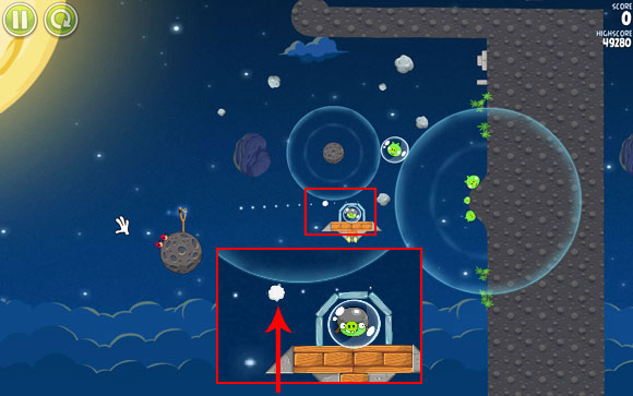 Another lever requiring precision and good timing - Level 1-25 - Pig Bang - Angry Birds Space - Game Guide and Walkthrough