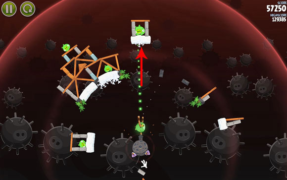 Send Bash straight up - Level 3-15 - Danger Zone - Angry Birds Space - Game Guide and Walkthrough
