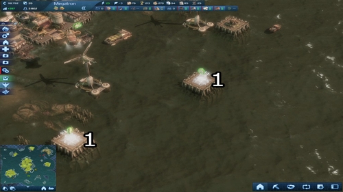 Apart from three Commando Ships, two Warships and three Vipers in the fleet, we need to build three Missile turrets (1) and two Harbor defense turrets - Mission Two - Challenge - Chapter Three: In the Eye of the Storm - Anno 2070 - Game Guide and Walkthrough