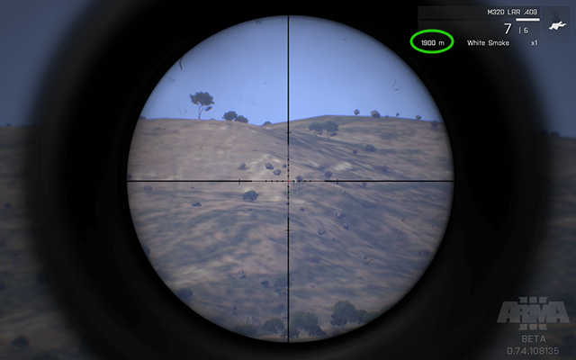 Now pick up your sniper rifle and you will have to calibrate the zeroing on that weapon, so that the bullet travels the desired distance - Long distance shooting - Arma III - Game Guide and Walkthrough
