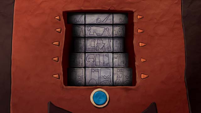 When you set the pictures (the right setting is on the screenshot above), push the blue button - Oval room - Third tower - Armikrog - Game Guide and Walkthrough