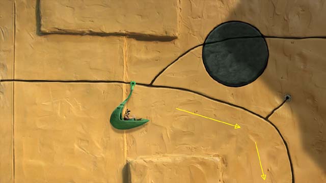 Ride the route as you come to the grey circle - Travels between towers - Fourth tower - Armikrog - Game Guide and Walkthrough