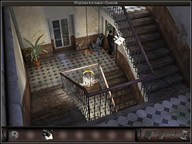 Back at the staircase agent asks the policeman about the murder and learns that the woman leaving one floor below probably saw the murderer - Paris, France, April 15-17, 2008 - Jack Duprees Apartment - April 15-17, 2008 - Art of Murder: Hunt For The Puppeteer - Game Guide and Walkthrough