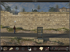 Bonnet reaches Louis Carnots residence in the evening - Marseilles, France, April 19, 2008 - Gate; wall; phone booth; harbor - April 19, 2008 - Art of Murder: Hunt For The Puppeteer - Game Guide and Walkthrough