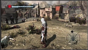 Go outside the fortress and move south to the center of the village - MB01 - Masyaf - Memory Block 01 - Assassins Creed (PC) - Game Guide and Walkthrough