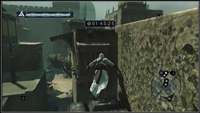Jump on the boxes and run straight ahead. - MB03 - Talal of Jerusalem - Memory Block 03 - Assassins Creed (PC) - Game Guide and Walkthrough