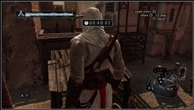 Jump on the scaffolding, take the next flag from the footbridge and climb onto the roof of the building. - MB04 - Abu'l Nuqoud of Damascus - Memory Block 04 - Assassins Creed (PC) - Game Guide and Walkthrough