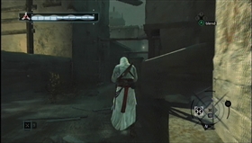 Go into the street on the right using blend. - MB04 - Majd Addin of Jerusalem - Memory Block 04 - Assassins Creed (PC) - Game Guide and Walkthrough