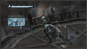 Wait for the moment when your enemy begins his attack and push X/Square in High Profile - Fighting Techniques - Assassins Creed (XBOX360) - Game Guide and Walkthrough