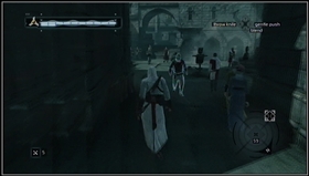 Prepare throwing knives and pass the gate. - William de Montferrat of Acre - Memory Block 04 - Assassins Creed (XBOX360) - Game Guide and Walkthrough