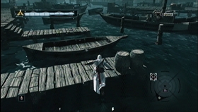 Jump onto the platform, and onto the boat. - Sibrand of Acre - Memory Block 05 - Assassins Creed (XBOX360) - Game Guide and Walkthrough