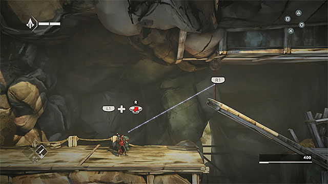Return to the left ledge and start climbing - first go to the wall up, then right and finally down - The Return - walkthrough for sequence 2 - Walkthrough - Assassins Creed Chronicles: China - Game Guide and Walkthrough