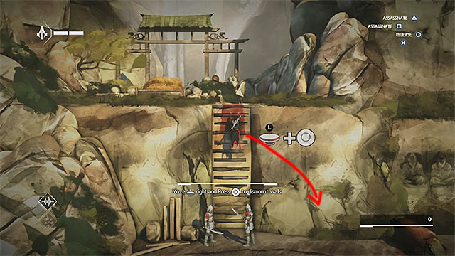 You must land on the right from two talking guards - The Return - walkthrough for sequence 2 - Walkthrough - Assassins Creed Chronicles: China - Game Guide and Walkthrough