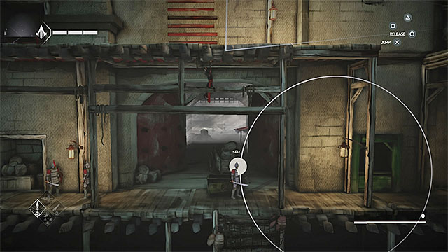 Distract the guard, land at the spot where he was standing and reach the secret - The Slaver - walkthrough for sequence 4 - Walkthrough - Assassins Creed Chronicles: China - Game Guide and Walkthrough