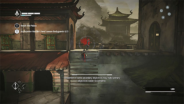 First bodyguard of Wei Bin can be easily surprised - The Snake - walkthrough for sequence 7 - Walkthrough - Assassins Creed Chronicles: China - Game Guide and Walkthrough