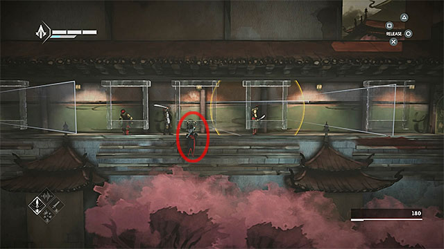 You should stop for a moment at the middle window - The Snake - walkthrough for sequence 7 - Walkthrough - Assassins Creed Chronicles: China - Game Guide and Walkthrough
