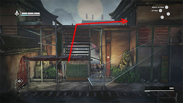 Entrance to the building with secret and Helix boost is in the upper right corner - Old Friend - walkthrough for sequence 9 - Walkthrough - Assassins Creed Chronicles: China - Game Guide and Walkthrough