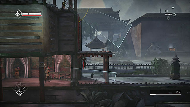 Get close to enemy with a spear and attack him after he turns back - Old Friend - walkthrough for sequence 9 - Walkthrough - Assassins Creed Chronicles: China - Game Guide and Walkthrough