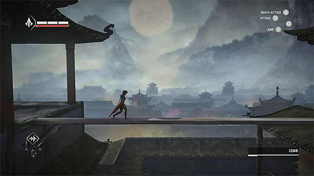 A wooden beam leads to the end of the mission - Old Friend - walkthrough for sequence 9 - Walkthrough - Assassins Creed Chronicles: China - Game Guide and Walkthrough