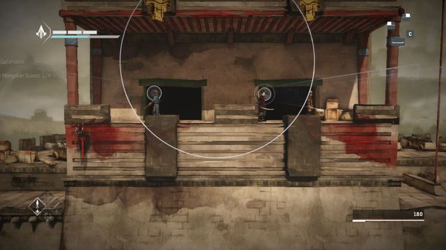 Wait for crossbowman on the right side to walk right - The Betrayal - walkthrough for sequence 11 - Walkthrough - Assassins Creed Chronicles: China - Game Guide and Walkthrough