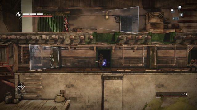 First you must jump right between hideouts - The Betrayal - walkthrough for sequence 11 - Walkthrough - Assassins Creed Chronicles: China - Game Guide and Walkthrough