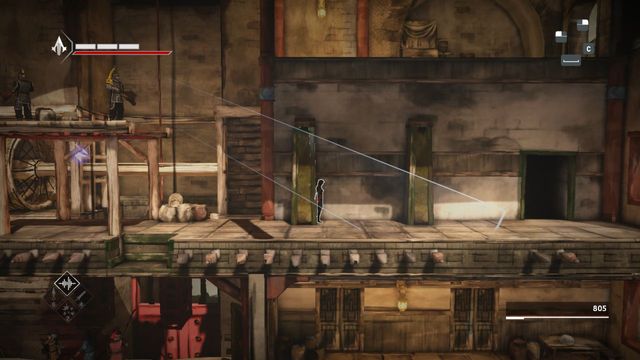 You will easily avoid crossbowmen by jumping between hideouts - The Betrayal - walkthrough for sequence 11 - Walkthrough - Assassins Creed Chronicles: China - Game Guide and Walkthrough