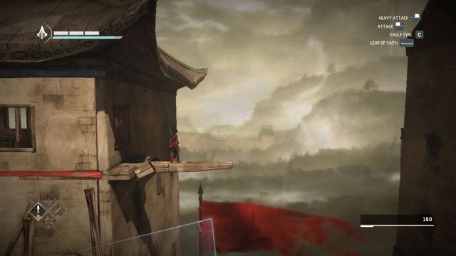 Second synchronization point on the tower, you will see a red flag near it - Synchronization points in sequence 11 - The Betrayal - Synchronization points - Assassins Creed Chronicles: China - Game Guide and Walkthrough
