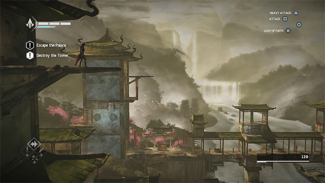 You will perform a leap of faith while running away from the palace - Synchronization points in sequence 8 - Hunted - Synchronization points - Assassins Creed Chronicles: China - Game Guide and Walkthrough