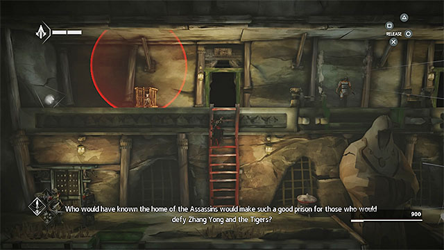 Secret is on the left from the dog cage - Shards in sequence 2 - The return - Animus shards - Assassins Creed Chronicles: China - Game Guide and Walkthrough