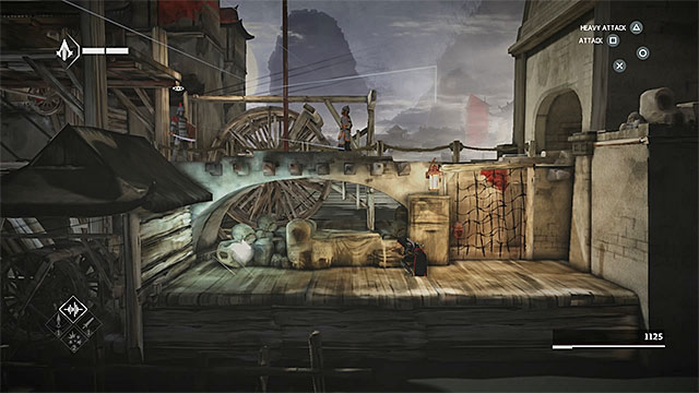 Secret is to the right from the mechanism of the fortress bascule bridge - Shards in sequence 3 - The Port - Animus shards - Assassins Creed Chronicles: China - Game Guide and Walkthrough