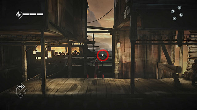 Run through the beam to reach the secret - Shards in sequence 5 - Consequences - Animus shards - Assassins Creed Chronicles: China - Game Guide and Walkthrough