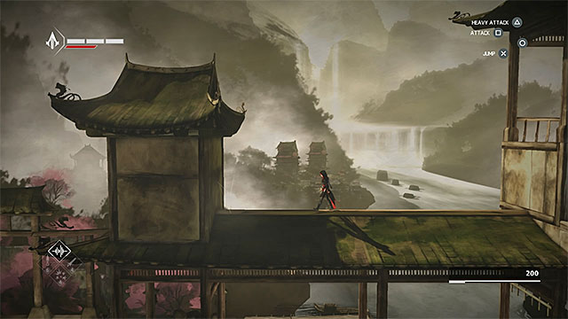 Secret can be found after reaching the upper part of the bridge - Shards in sequence 8 - Hunted - Animus shards - Assassins Creed Chronicles: China - Game Guide and Walkthrough