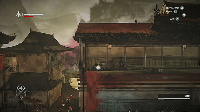 Secret is on the left side of buildings first floor - Shards in sequence 8 - Hunted - Animus shards - Assassins Creed Chronicles: China - Game Guide and Walkthrough