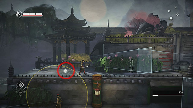 Reach the territory left from the waterfall - Shards in sequence 9 - Old Friend - Animus shards - Assassins Creed Chronicles: China - Game Guide and Walkthrough
