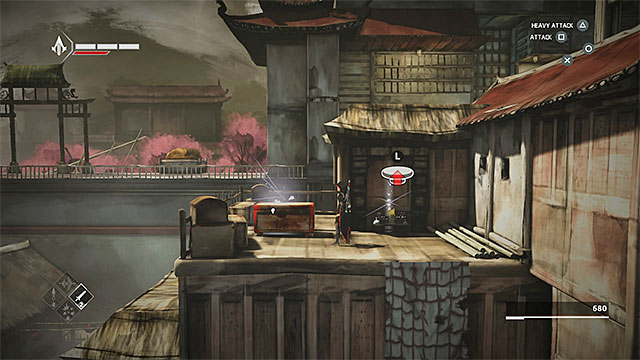 Using the throwing knife will unlock access to the ledge with chest and fifth candle - Treasure chests in sequence 6 - The Search - Treasure chests - Assassins Creed Chronicles: China - Game Guide and Walkthrough