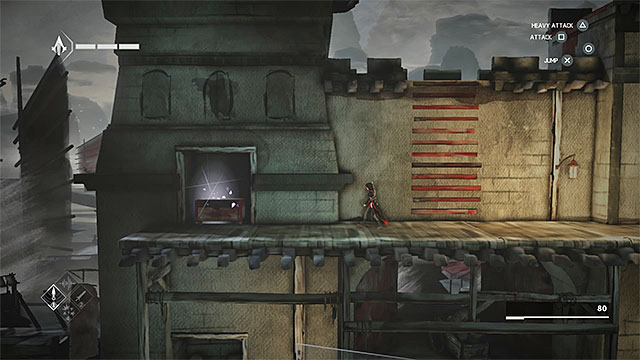 You will notice the chest near fortress walls - Treasure chests in sequence 4 - The Slaver - Treasure chests - Assassins Creed Chronicles: China - Game Guide and Walkthrough