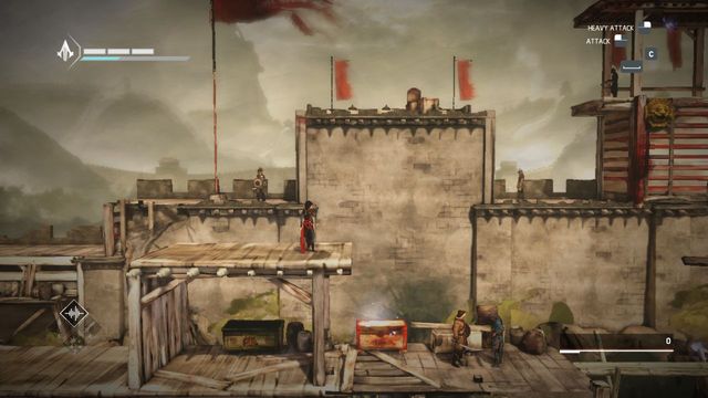 First chest is guarded by a Mongolian Scout and a shooter - Treasure chests in sequence 11 - The Betrayal - Treasure chests - Assassins Creed Chronicles: China - Game Guide and Walkthrough