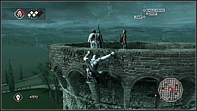 Runs through the crowd of fighters and climb on the tower from the side, where there are no guards - Main Plot - Sequence 3 - Main Plot - Assassins Creed II - Game Guide and Walkthrough