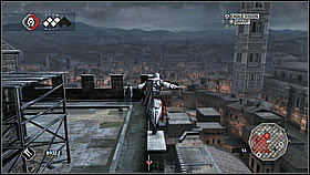 To avoid soldiers move in that position to the right - Main Plot - Sequence 4 - Part 2 - Main Plot - Assassins Creed II - Game Guide and Walkthrough