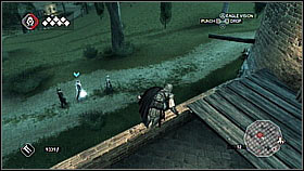 To pass the guards at the gate, you can throw them some money - Main Plot - Sequence 5 - Part 2 - Main Plot - Assassins Creed II - Game Guide and Walkthrough