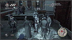 Around the corner they will stop for a moment so do not get too close - Main Plot - Sequence 8 - Part 1 - Main Plot - Assassins Creed II - Game Guide and Walkthrough