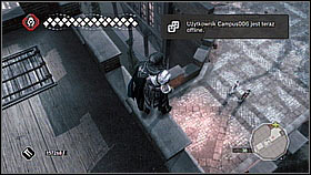 At the top, finish your three enemies and then jump down to kill one more guard - Main Plot - Sequence 14 - Main Plot - Assassins Creed II - Game Guide and Walkthrough